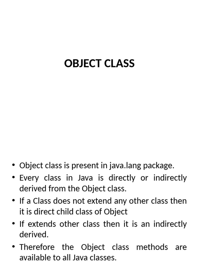 Object | PDF | Class (Computer Programming) | Method (Computer Programming)