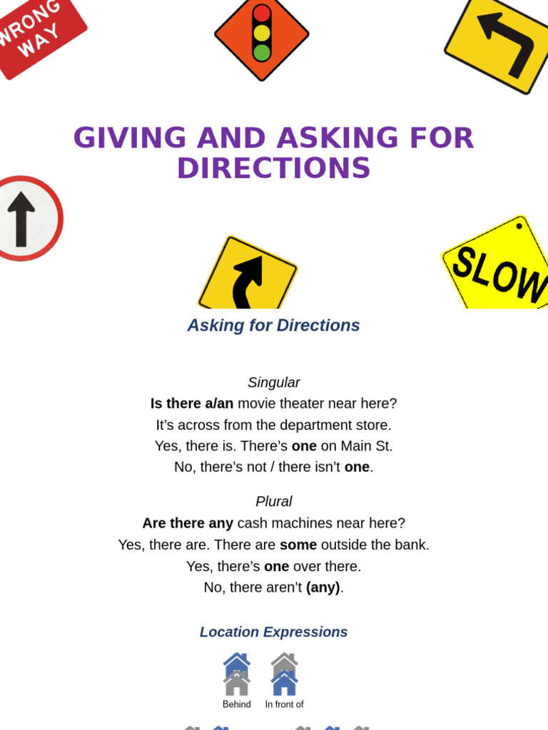 Asking for Directions Guide | PDF | Land Transport | Streets And Roads