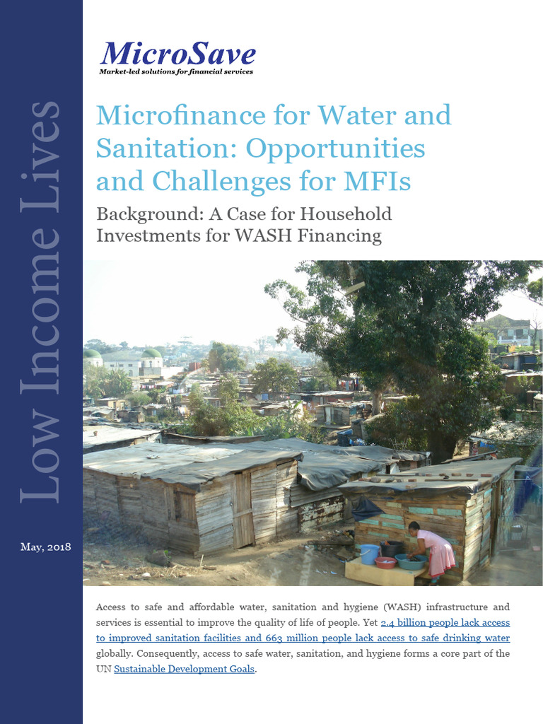 Microfinance for Water and Sanitation Opportunities and Challenges for ...