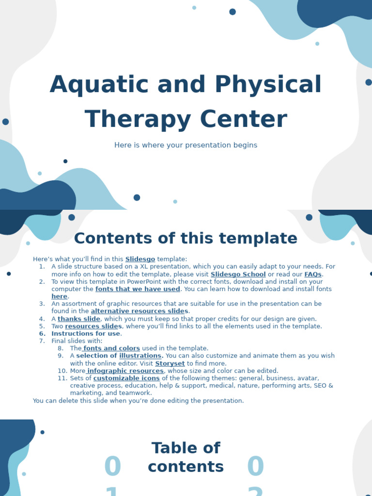 Aquatic and Physical Therapy Center XL by Slidesgo | PDF | Planets ...