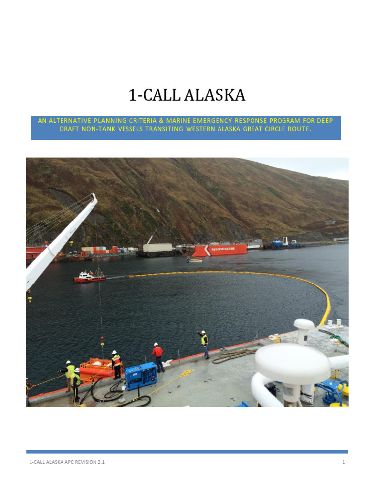 1-Call Alaska Marine Emergency Response Plan | PDF | Oil Spill | Alaska