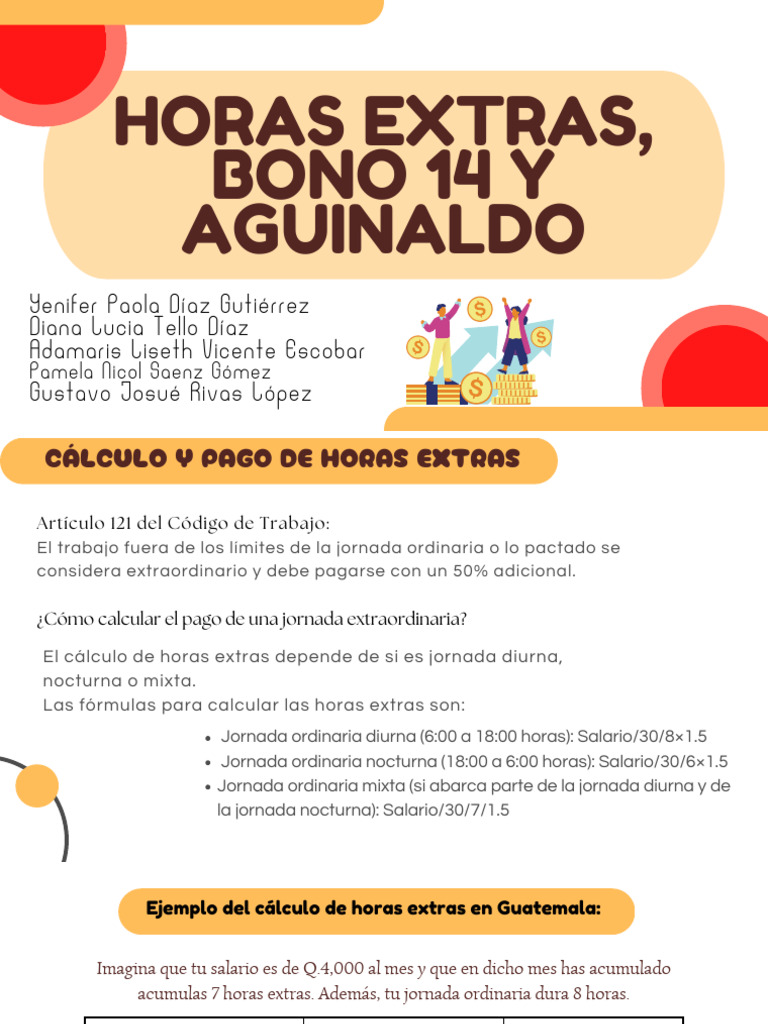 Cálculo de Horas Extras y Aguinaldo en Guatemala | PDF | Salario ...
