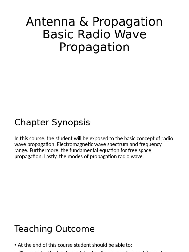Radio Wave Propagation Fundamentals | PDF | Radio Propagation | Radio