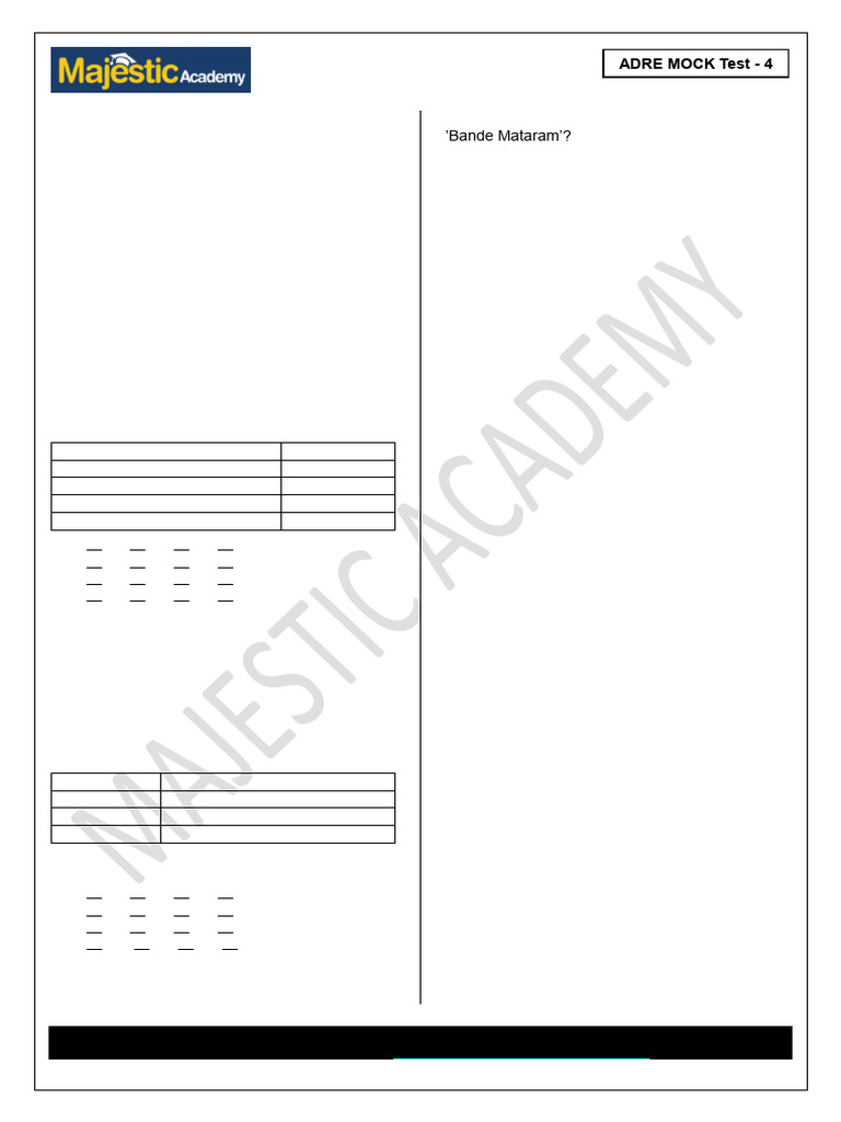 ADRE Mock Test 4 Overview | PDF | Interest