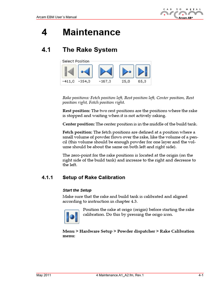 Arcam EBM Rake Calibration Guide | PDF | Beam (Structure) | Bearing ...