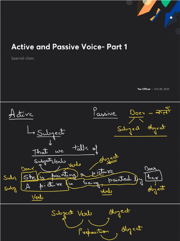 Active and Passive Voice - Part 1 (28 October) - PDF | PDF