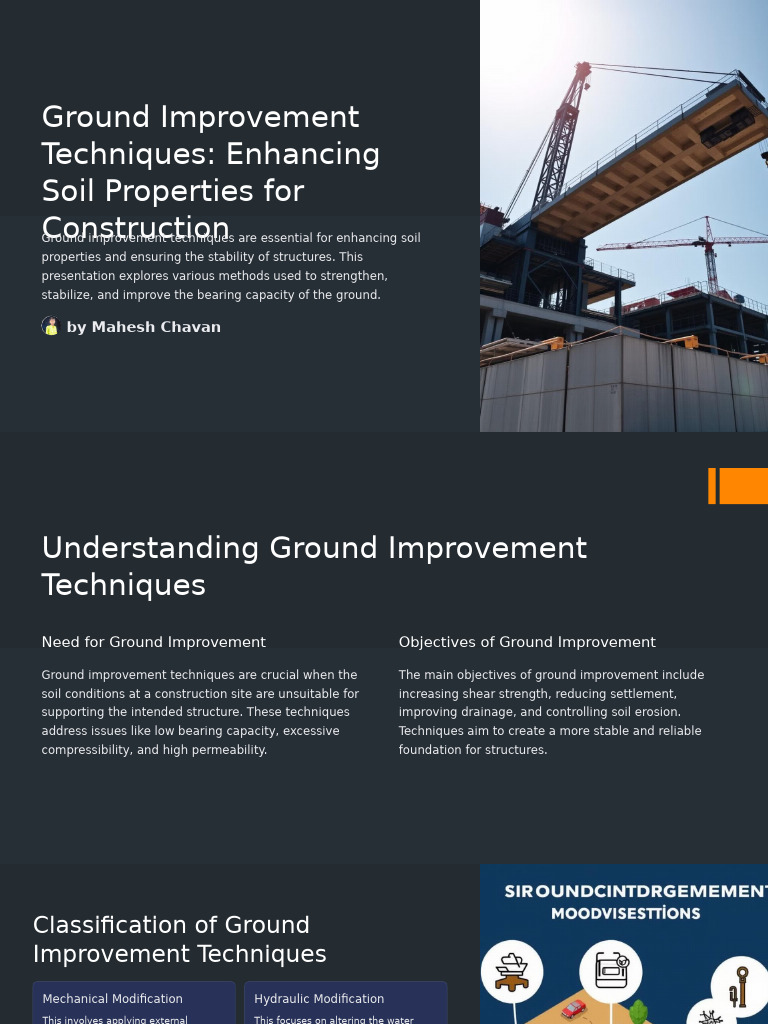 Ground Improvement Techniques for Construction | PDF | Soil | Lime ...