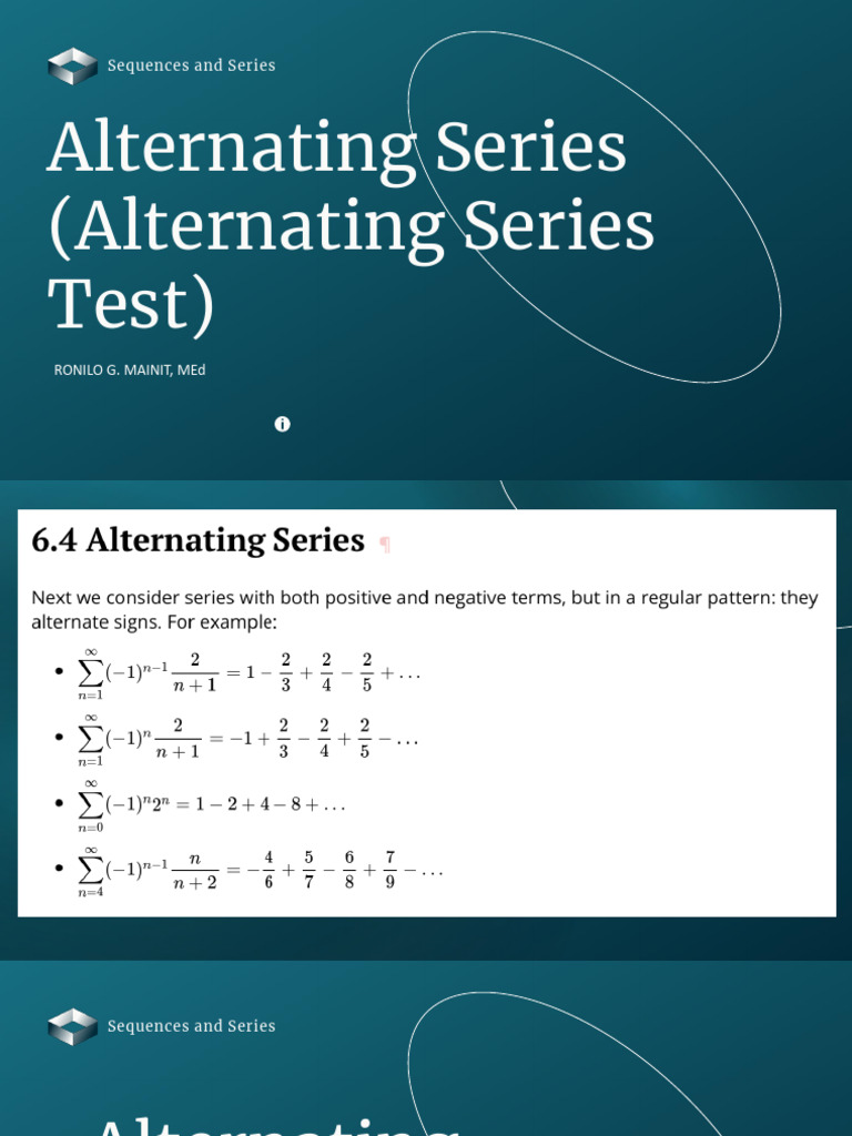 Alternating Series Convergence Guide | PDF