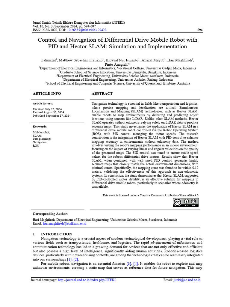 Control and Navigation of Differential Drive Mobil | PDF | Lidar | Robot