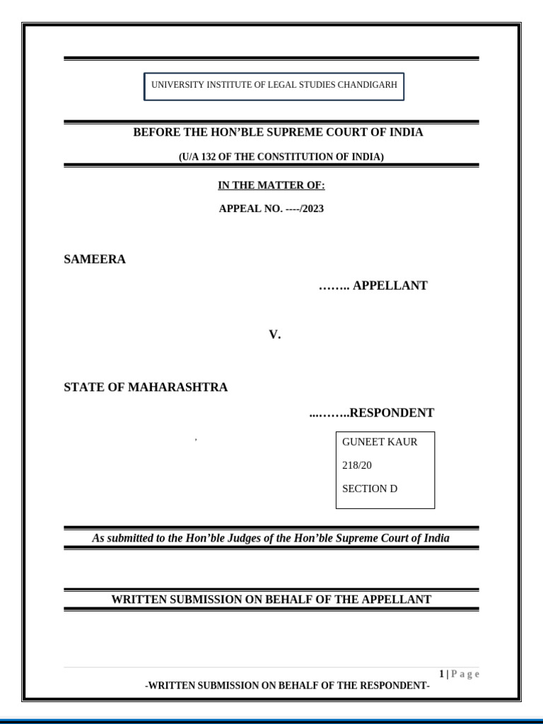 Supreme Court Appeal: Culpable Homicide Case | PDF | Murder | Domestic ...