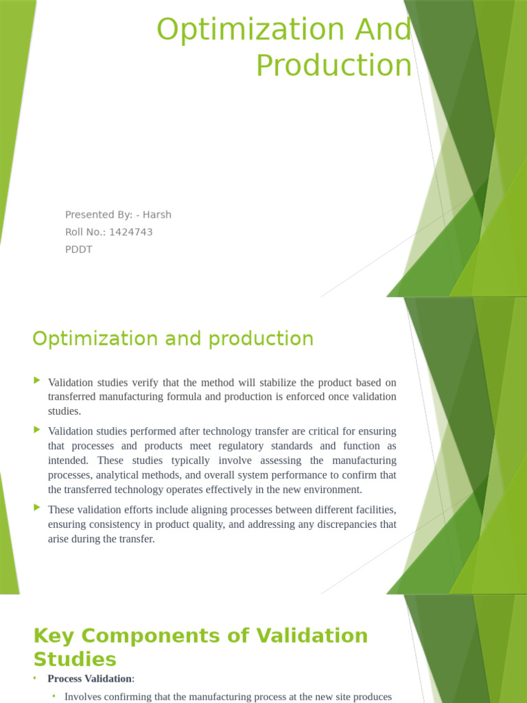 Validation and Production Optimization | PDF | Verification And ...
