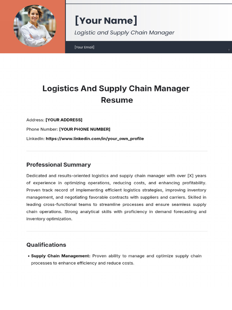 Logistics and Supply Chain Manager Resume | PDF