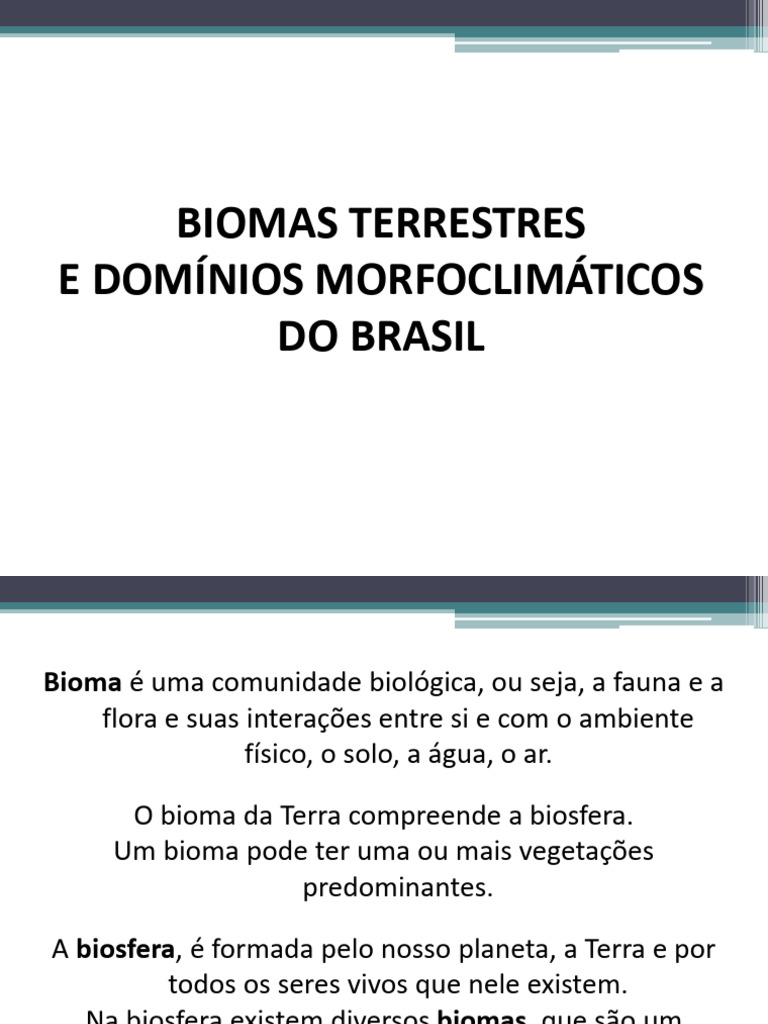 Biomas e Domínios Morfoclimáticos do Brasil | PDF | Florestas | Árvores
