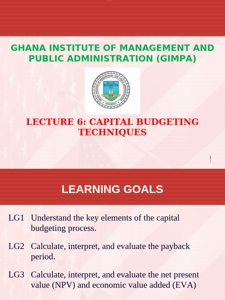 Capital Budgeting Techniques Overview | PDF | Internal Rate Of Return ...