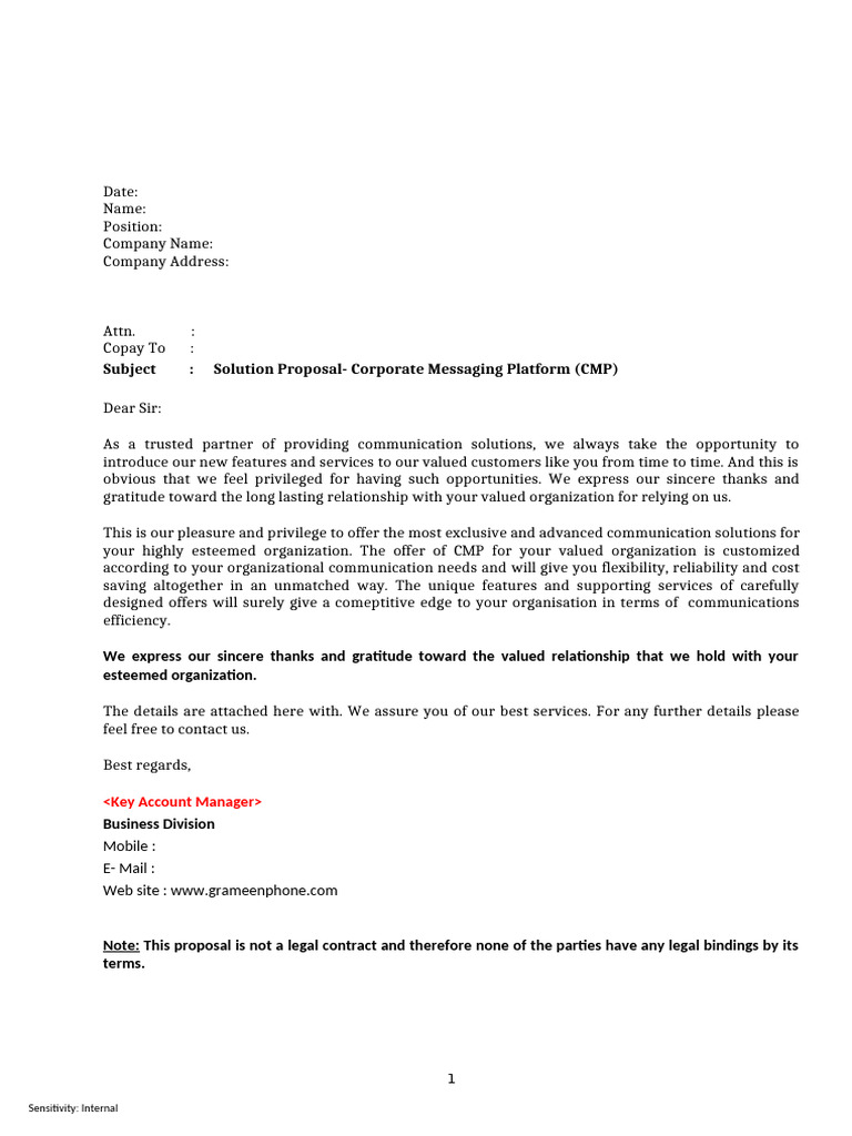 Grameenphone Corporate Messaging Proposal | PDF | Communication ...