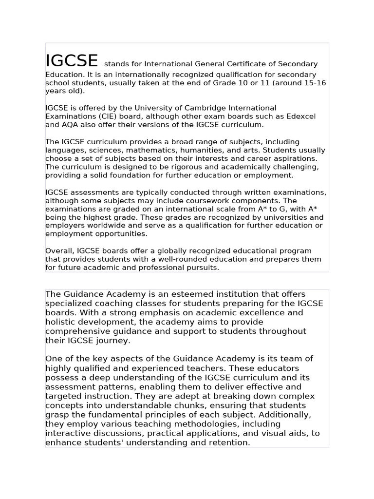 Understanding IGCSE Qualifications | PDF | Cognition | Learning