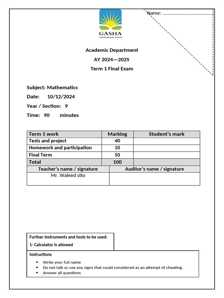 Final_G9 | PDF | Mathematics | Mathematical Analysis
