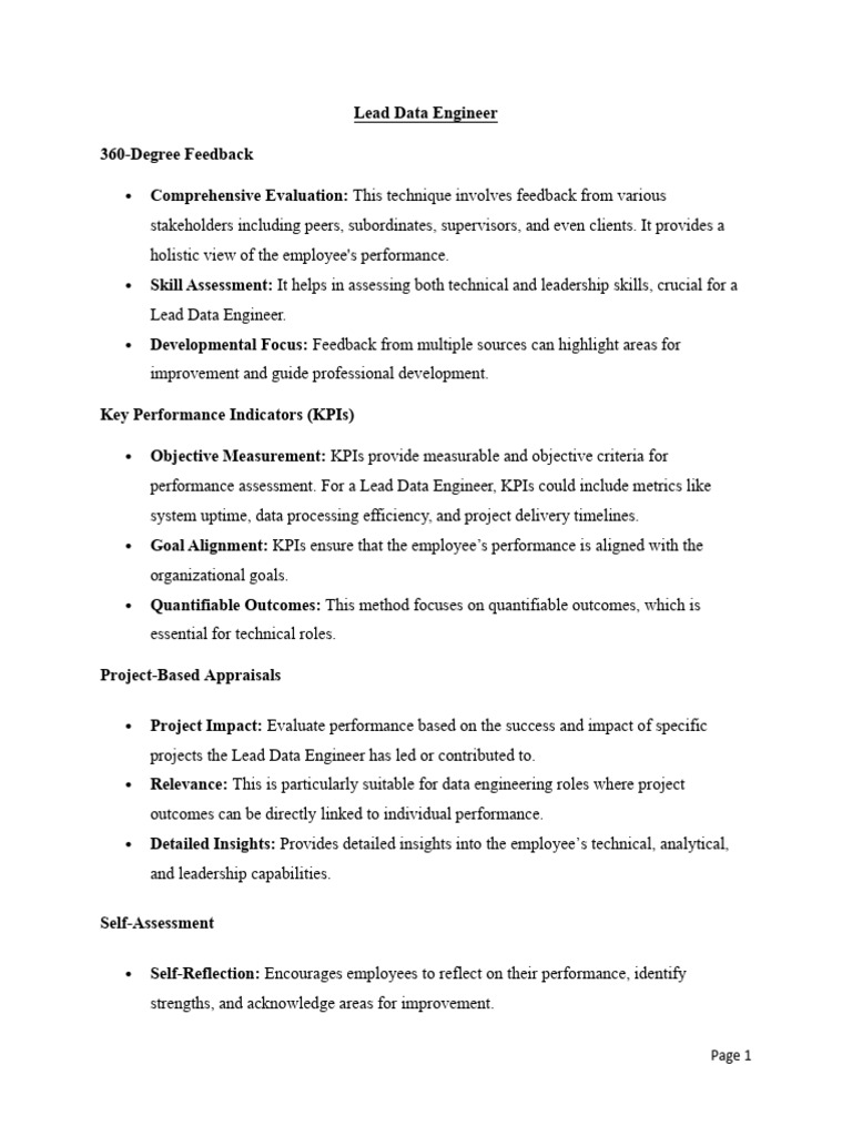 Performance Evaluation Techniques Overview | PDF | Performance ...
