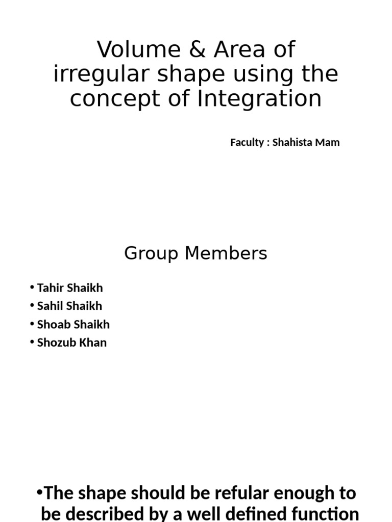 Integration for Volume & Area Calculation | PDF