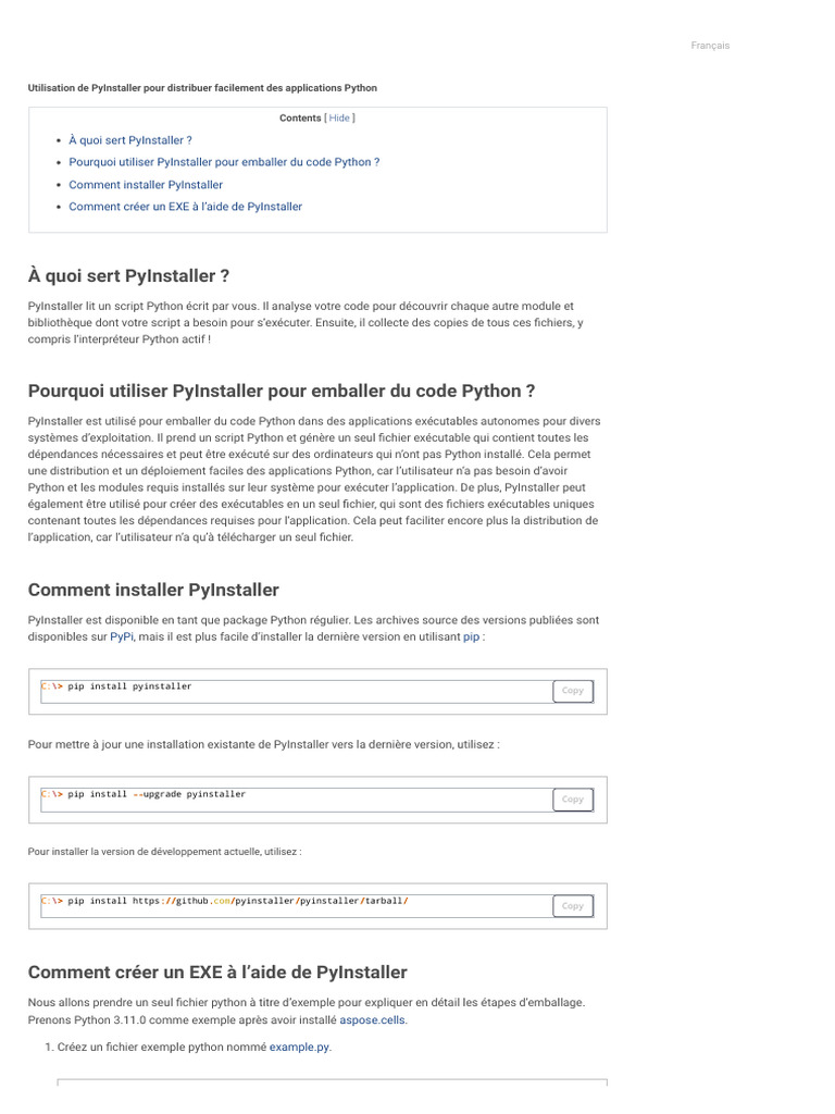 Distribuer des applications Python avec PyInstaller | PDF | Python ...