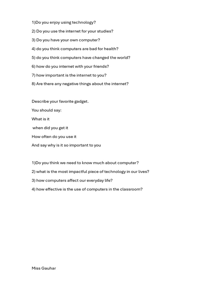 Computer Questions Pdf