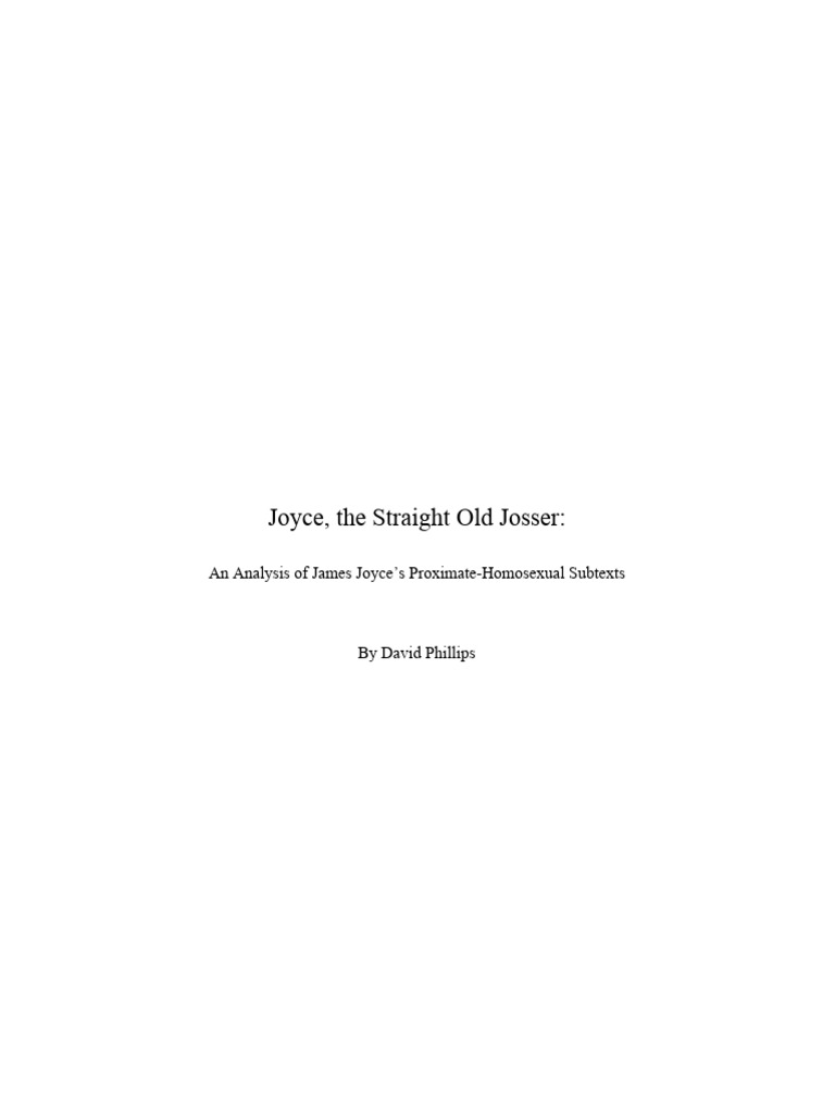 Joyce's Proximate-Homosexual Subtexts | PDF | Homosexuality | Human ...