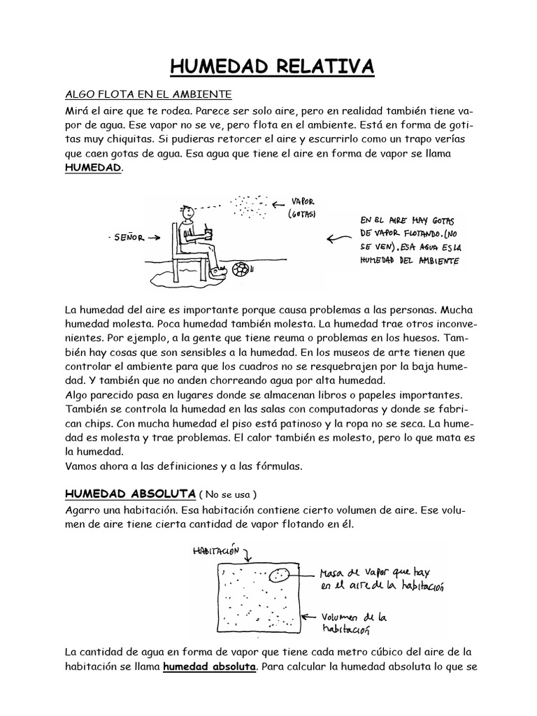 Importancia y Cálculo de la Humedad Relativa | PDF | Humedad | Vapor de