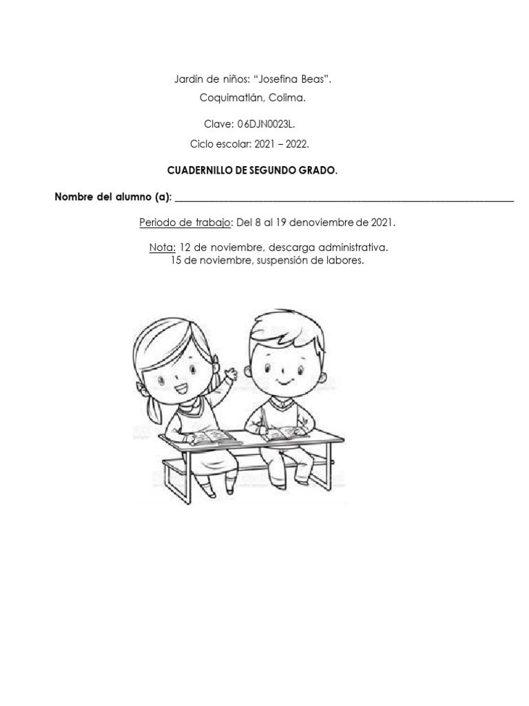 Cuadernillo de Actividades para Segundo Grado | PDF | Aprendizaje ...