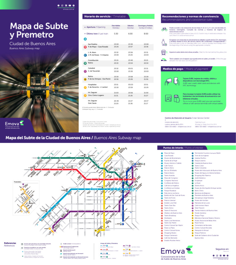 Mapa del Subte de Buenos Aires 2024 | PDF | Buenos Aires | Argentina