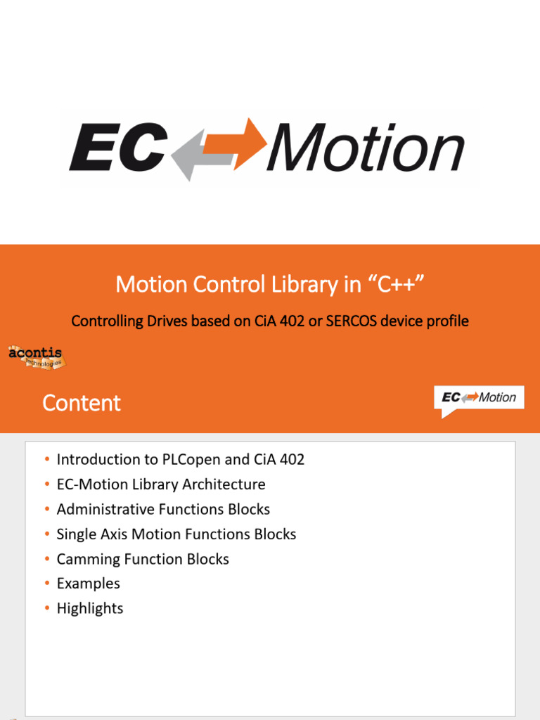 EC-Motion Control Library Overview | PDF | Software | Computing