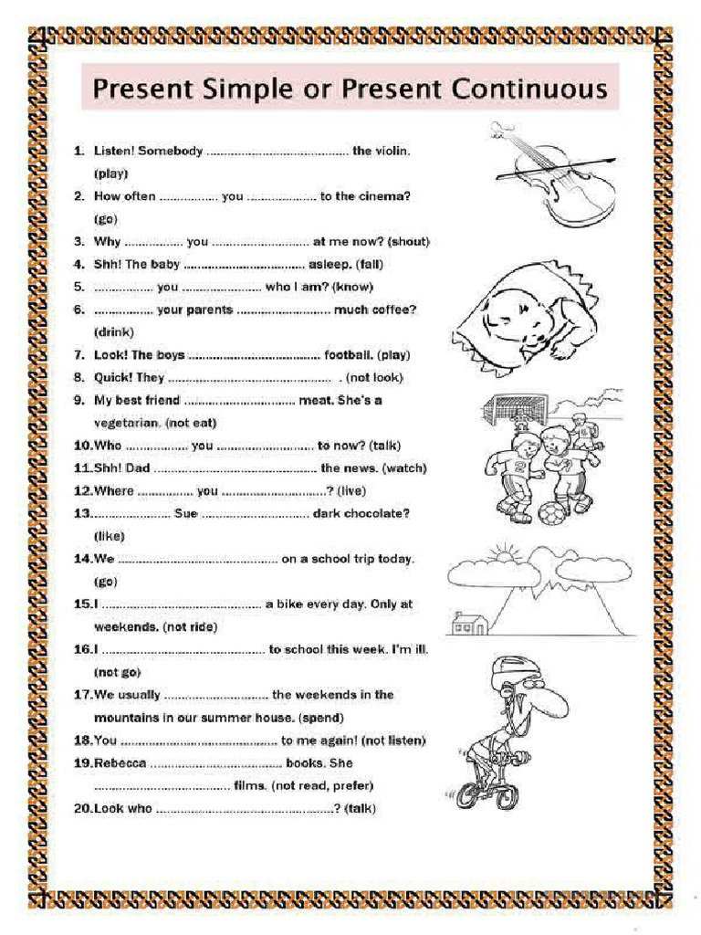 Present Simple and Present Continuous - Young Learners | PDF