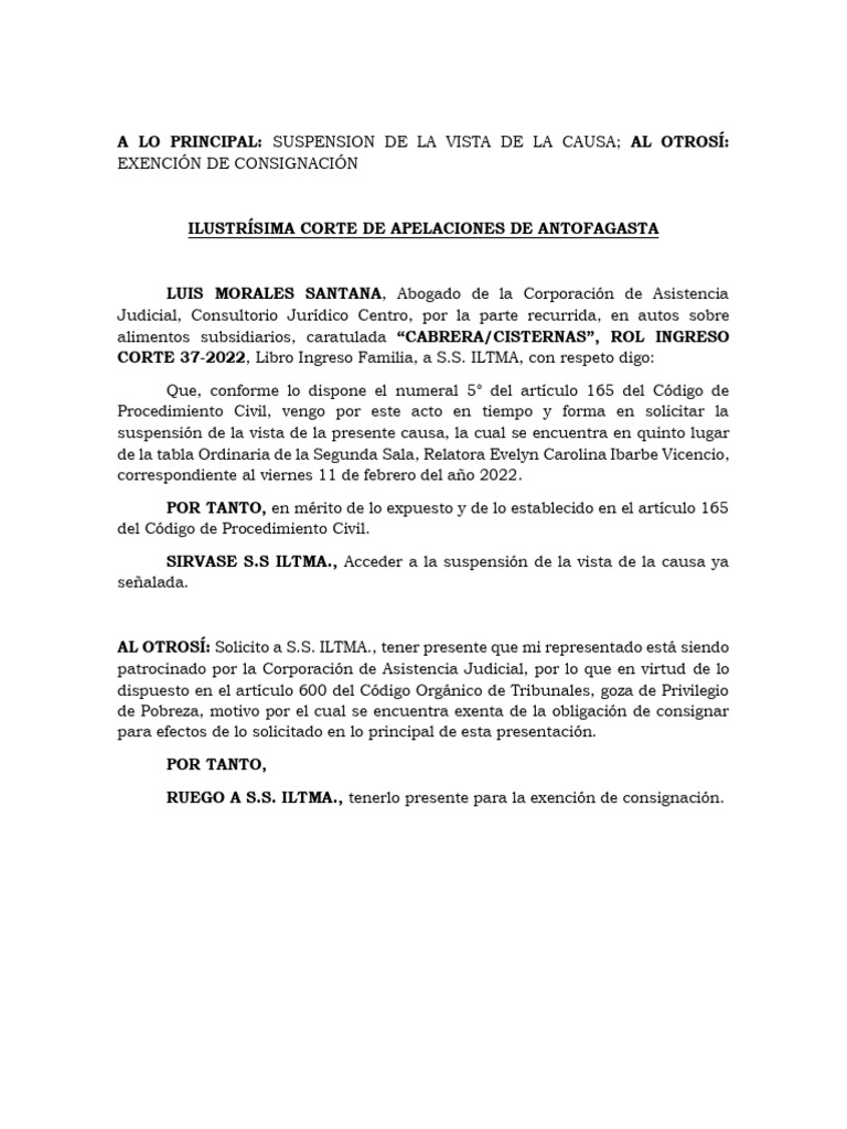 Suspensión de la Vista de la Causa | PDF