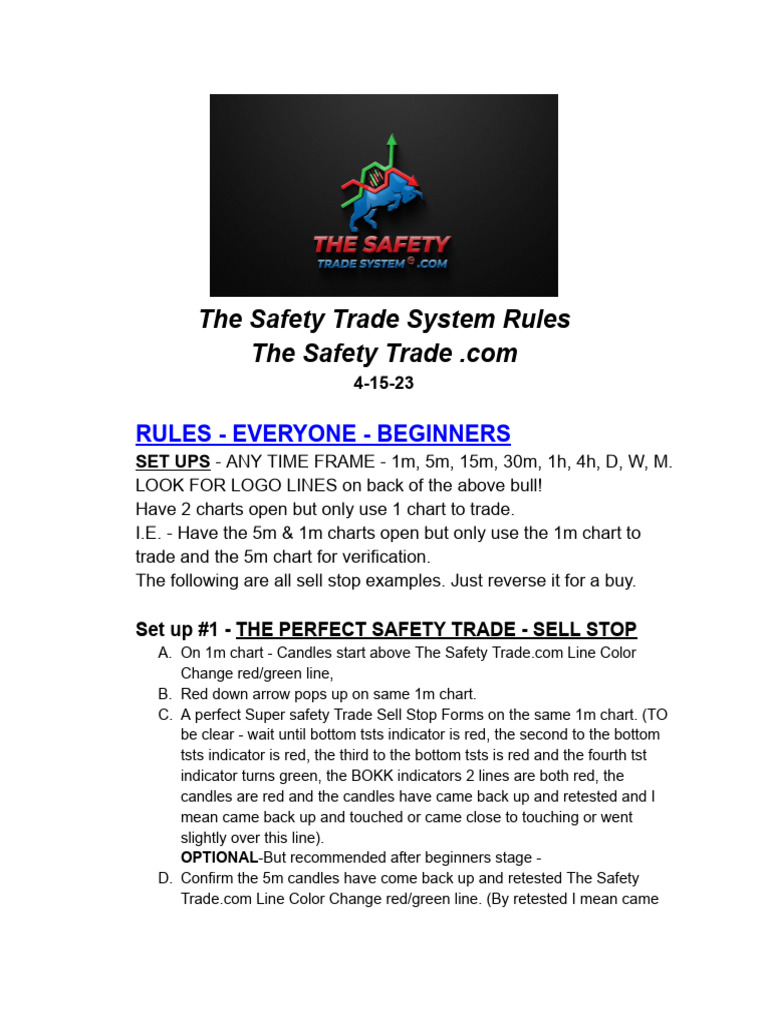 Safety Trade System Guidelines | PDF | Order (Exchange)