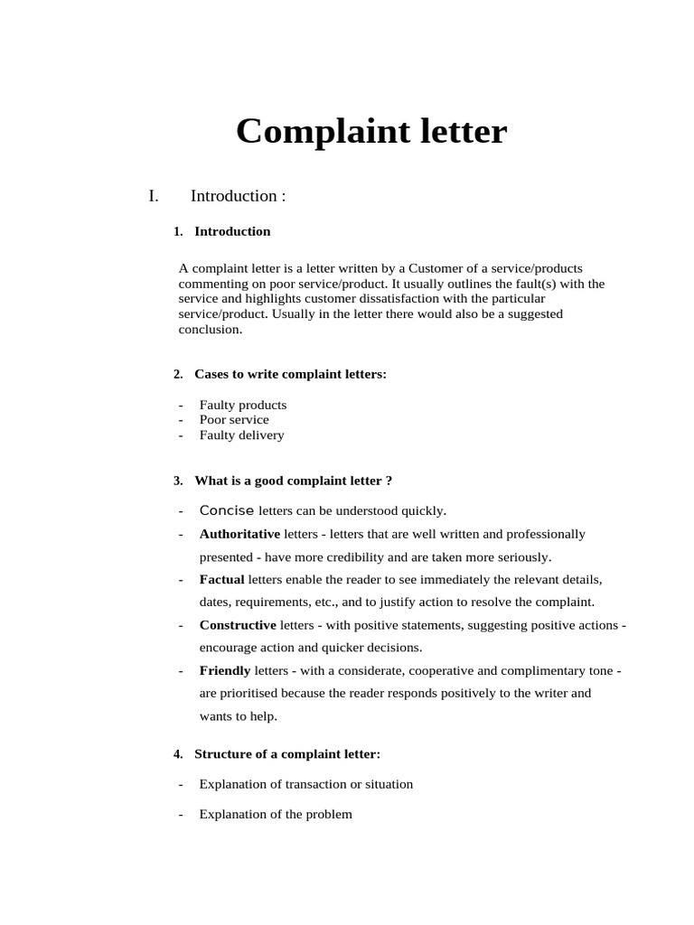How to Write an Effective Complaint Letter | PDF