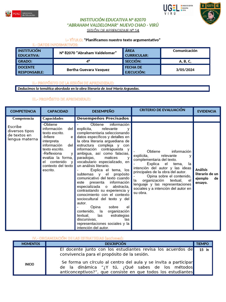 Planificación de Texto Argumentativo | PDF | Control de la natalidad