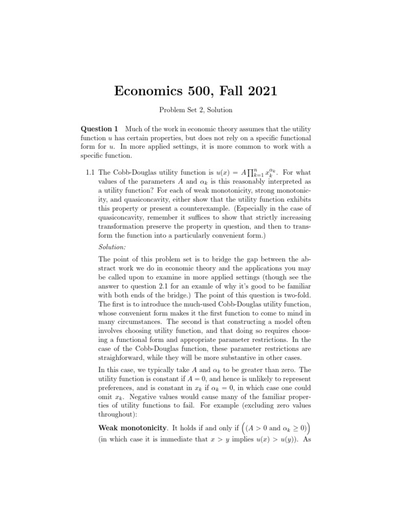 2021 PSet 02 Solution | PDF | Utility | Monotonic Function