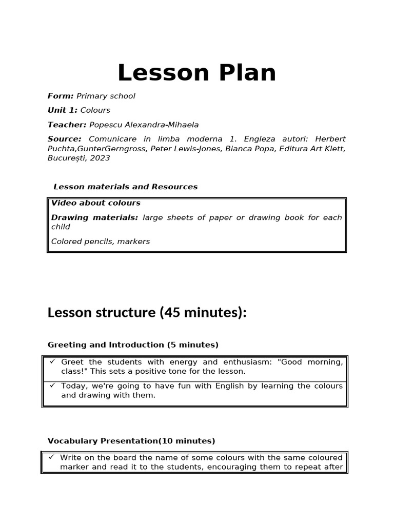 Lesson Plan | PDF