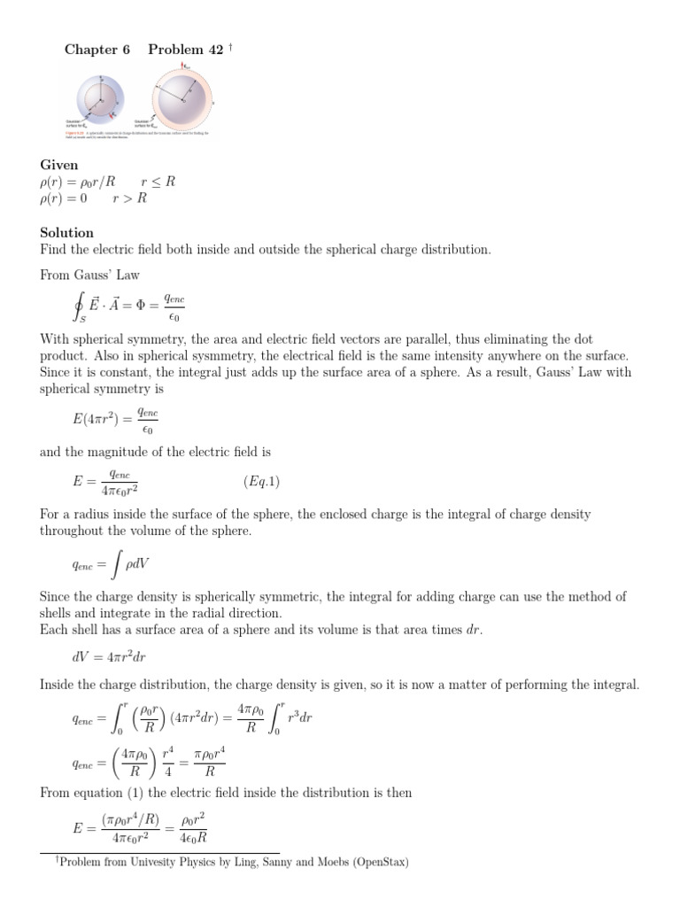 Electric Field Inside and Outside Sphere | PDF | Sphere | Electric Field