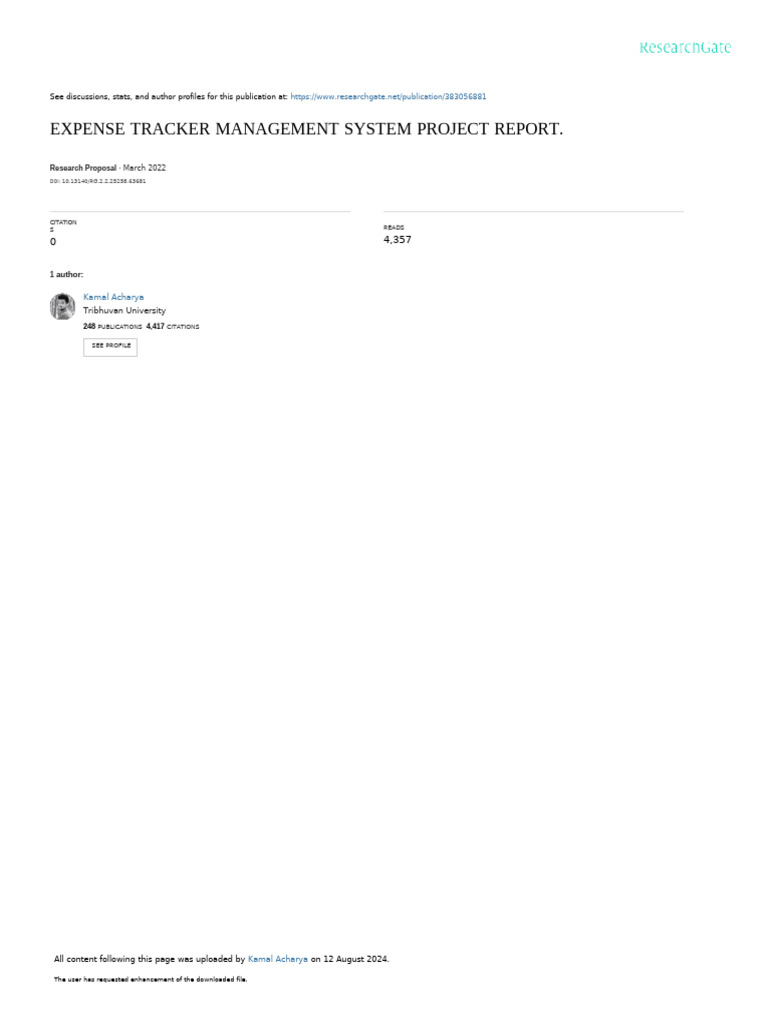Expensetrackermanagementsystemprojectreport.docx | PDF | My Sql | Php