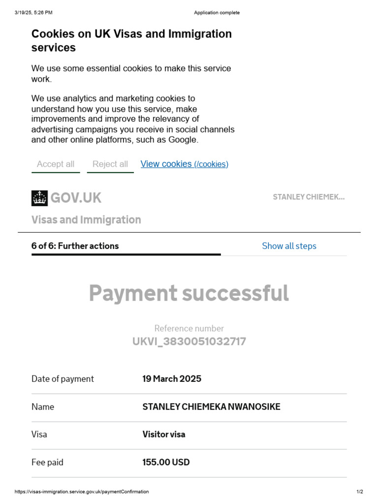 Visa Application Confirmation Guide | PDF