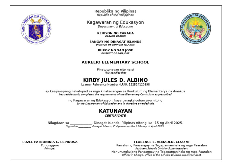 Certificate Grade 6 Pdf
