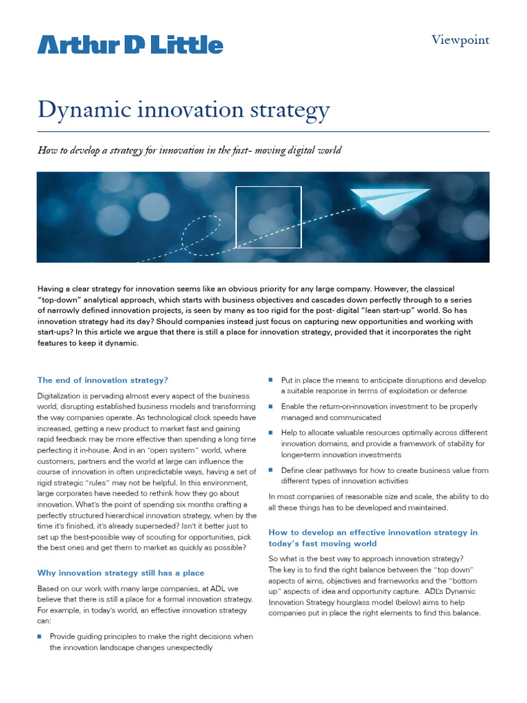 Dynamic Innovation Strategy Framework | PDF | Innovation | Startup Company