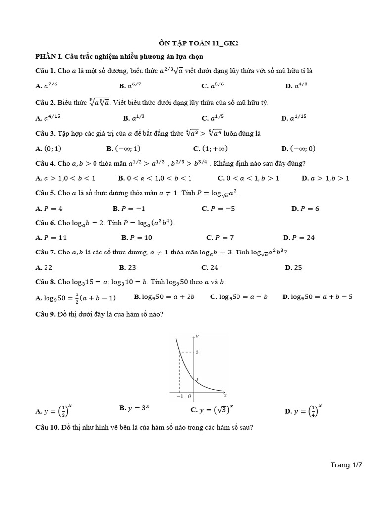 ÔN TẬP TOÁN 11 GK2 | PDF