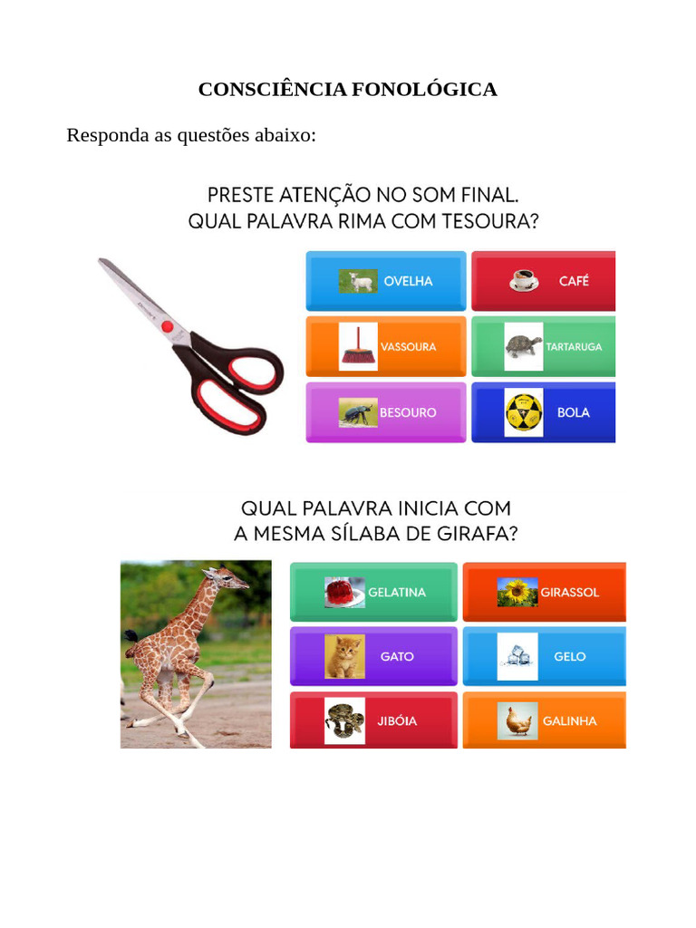 Consciência Fonológica | PDF