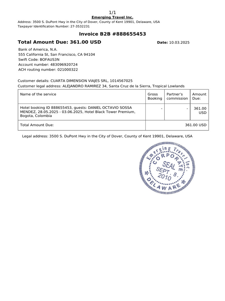 Info Invoice 888655453 | PDF