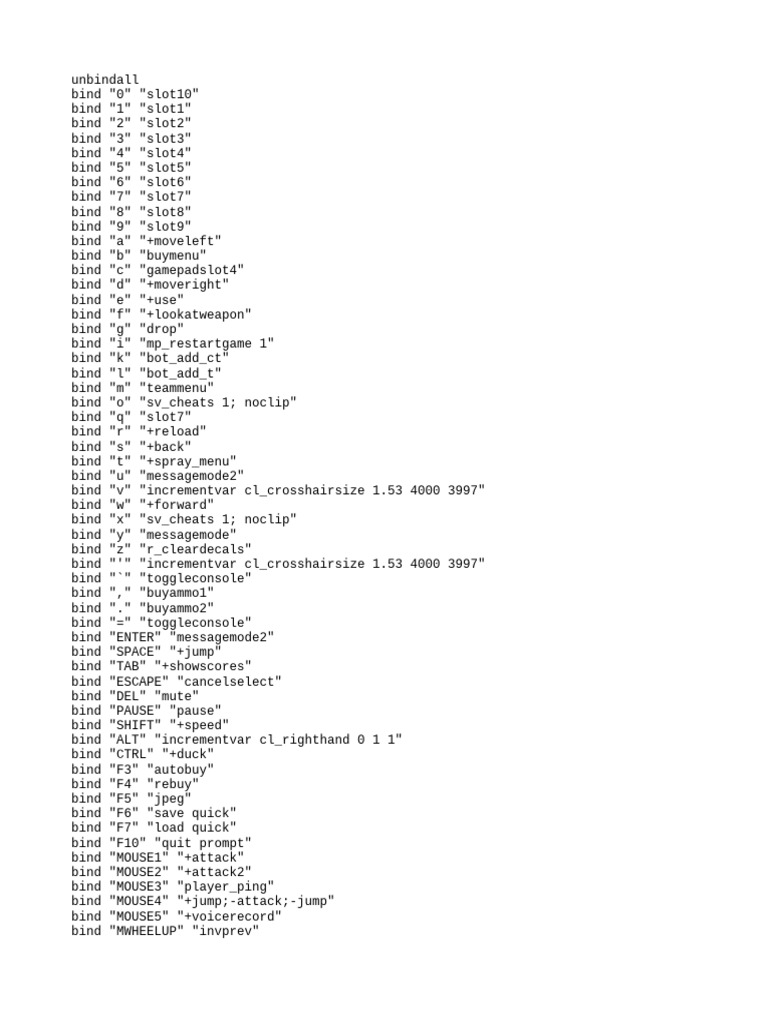 Game Key Bindings Configuration Guide | PDF