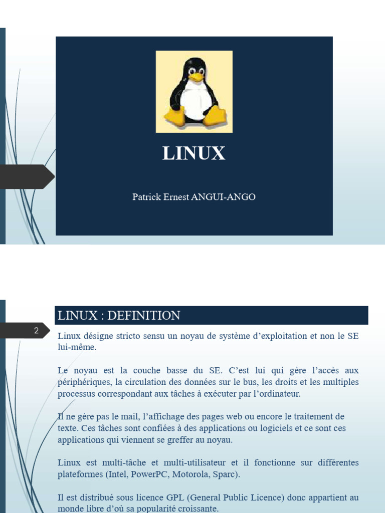 Propriété et fonctionnement de Linux | PDF | Linux | Logiciel gratuit