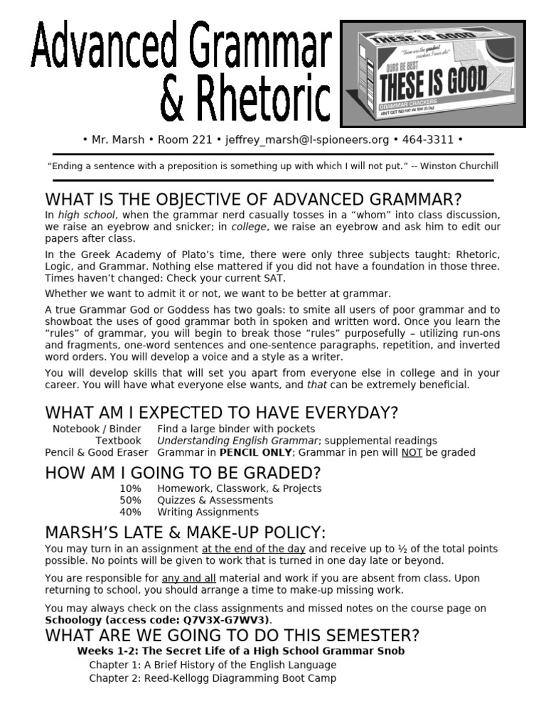 AdvancedGrammarRhetoricSATPrepCourseSyllabus-1 | PDF | Adverb | Linguistics