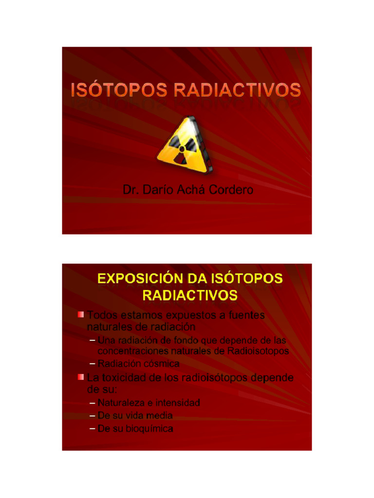 3-1 Isótopos Radiactivos 2012 | PDF | Desintegración radioactiva ...