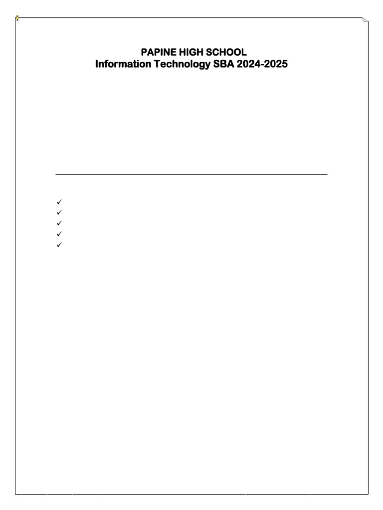 IT SBA Project Overview 2024-2025 | PDF